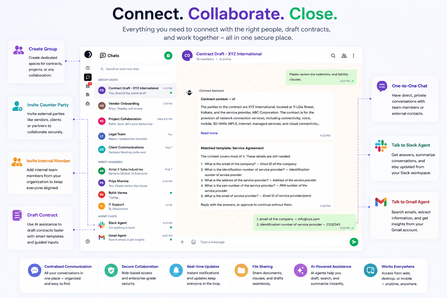 An agreement being created from captured business context